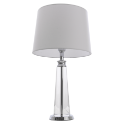  Lampa stołowa Charlotte - T01332WH Cosmo Light  Biały klosz podstawa podstawa z przejrzystego szkła  