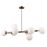 Lampa wisząca RADDI PNS-5510-8-HBR Italux ZŁOTY KORPUS BIAŁE KLOSZE 8xG9 DESIGNERSKA - 2