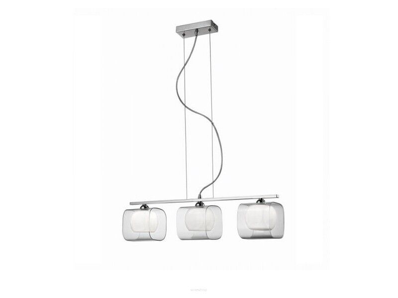 Lampa wisząca Happy 3 Azzardo 2192-3P  AZ0484  nowoczesny białe klosze okryte transparentnymi wykończenie chromowane