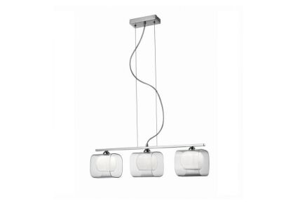 Lampa wisząca Happy 3 Azzardo 2192-3P  AZ0484  nowoczesny białe klosze okryte transparentnymi wykończenie chromowane