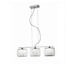 Lampa wisząca Happy 3 Azzardo 2192-3P  AZ0484  nowoczesny białe klosze okryte transparentnymi wykończenie chromowane