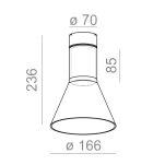 Plafon MODERN GLASS Flared TP E27 Aquaform 40405 klosz ze szkła nowoczesny - 2