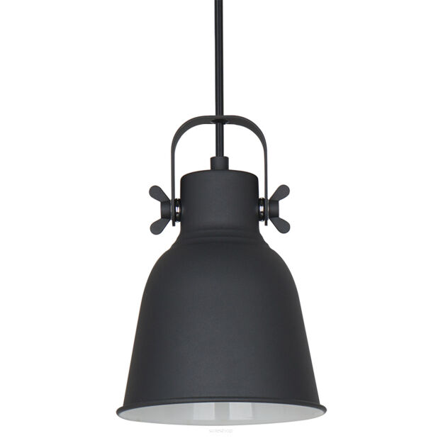 Lampa wisząca LAVARE MD-HN82608-1-BK+WH Italux INDUSTRIALNA W SUROWYM STYLU BIAŁO / CZARNA E27
