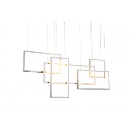 Lampa wisząca QUADRATUS AZ2851 nowoczesny styl kolor biały aluminiowa 5 ledowe prostokątów