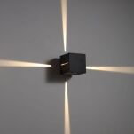 Kinkiet QUATRO 300/4 ELKIM Zewnętrzny kostka LED 3W IP65 Świeci GÓRA -DÓŁ-BOKI Biała lub czarna 3000K - 2
