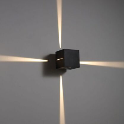 Kinkiet QUATRO 300/4 ELKIM Zewnętrzny kostka LED 3W IP65 Świeci GÓRA -DÓŁ-BOKI Biała lub czarna 3000K
