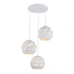 Lampa wisząca PALERMO PND-2424-3S-WH Italux PONADCZASOWY BIAŁY KOLOR POTRÓJNY ZWIS NA OKRĄGŁEJ PODSUFITCE 