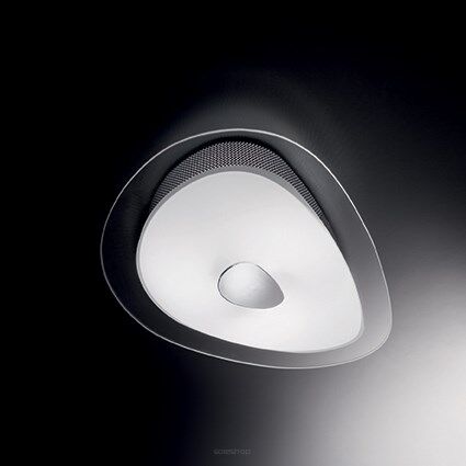Plafon GEKO PL2 D30 CHROM Ideal Lux  010861 chromowana rama klosz przezroczysty w środku natomiast biały centralna część jest w kolorze chromu