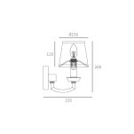 KINKIET DUBAI GUSTOWNA LAMPA W KOLORZE CHROMU ZE SZKLANYMI  ZDOBIENIAMI I BIAŁYM KLOSZEM Z TKANINY W KSZTAŁCIE KWADRATU COSMO LIGHT W01353WH NI - 2