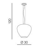 Lampa wisząca Baloro AZ3178 nowoczesna minimalistyczna szklany dymiony klosz smoky - 3