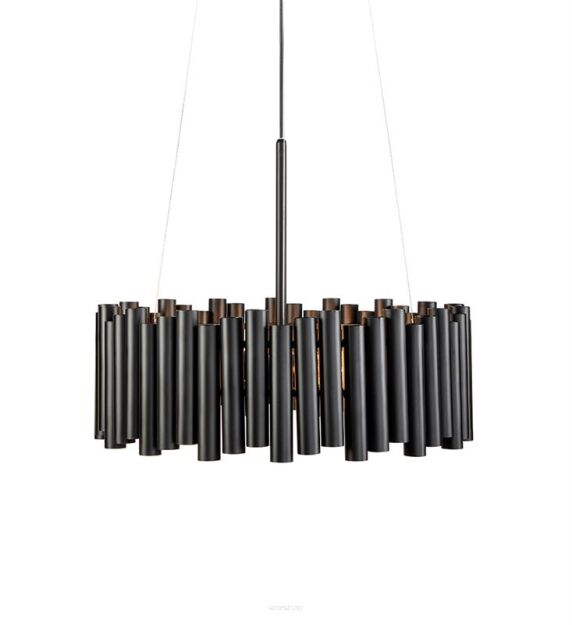 Lampa wisząca LEVEL 107925 Markslojd Klosz wykonany z czarnych rurek 3 źródła światła śr. 53cm NIESZABLONOWA 
