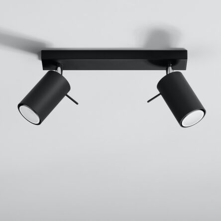 Stylowa Lampa sufitowa plafon RING 2 czarny SL.0092 SOLLUX LIGHTING nowoczesny klosze tuby