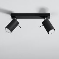 Stylowa Lampa sufitowa plafon RING 2 czarny SL.0092 SOLLUX LIGHTING nowoczesny klosze tuby