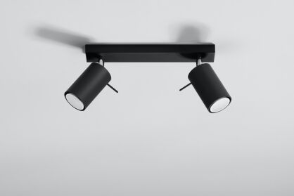 Stylowa Lampa sufitowa plafon RING 2 czarny SL.0092 SOLLUX LIGHTING nowoczesny klosze tuby