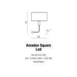Kinkiet  AMADEO LED SQUARE WHITE Azzardo AZ2418+AZ2420 korpus w kolorze chromu biały prostokątny abażur  wysięgnik LED do czytania - 3