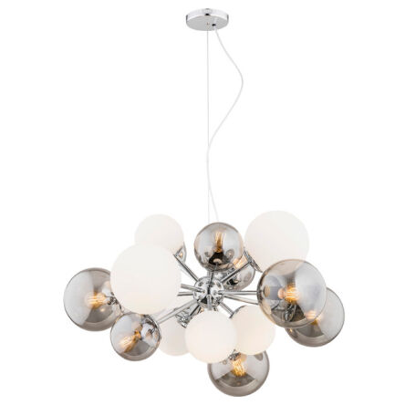 Lampa wisząca SATELITE 5020 Argon Niesamowita kule x15 białe i dymione szkło
