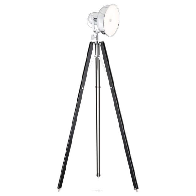 Lampa stojąca FOTO NEW 3355 Argon Trójnóg podstawa z drewna pomalowanego na czarno