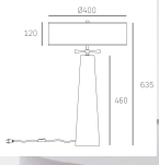 Lampa stołowa BOW BOW T02114BR Cosmo Light elegancka marmurowa podstawa  - 2