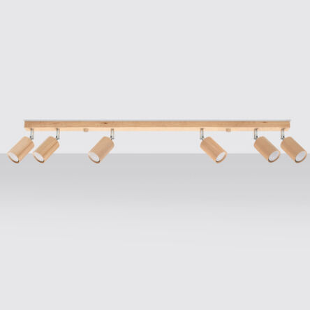 Oprawa sufitowa BERG 6 SL.1043 SOLLUX LIGHTING drewniana listwa 6x GU10