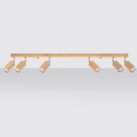 Oprawa sufitowa BERG 6 SL.1043 SOLLUX LIGHTING drewniana listwa 6x GU10