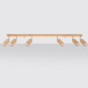 Oprawa sufitowa BERG 6 SL.1043 SOLLUX LIGHTING drewniana listwa 6x GU10