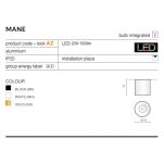 Lampa sufitowa natynkowa Mane 20W AZ4153 AZzardo czarna tuba LED 3000K - 2