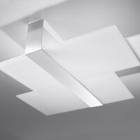 Lampa Sufitowa Plafon MASSIMO Chrom Mleczne Szkło SL.0188 Nowoczesna