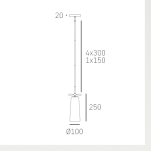 Lampa wisząca BOW P01138BR Cosmo Light szklany klosz - 5