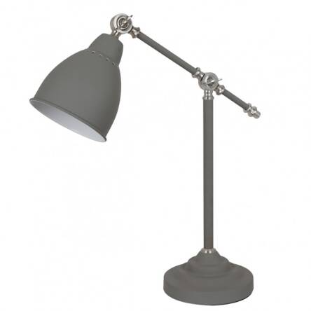 LAMPA stołowa Italux Sonny  MT-HN2054-1-GR wykonana jest ze stali o szarym wykończeniu w stylu industrialny