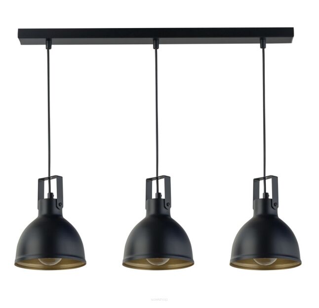 Lampa wisząca MARS 3 SIGMA 32262 POTRÓJNA CZARNA ZŁOTA