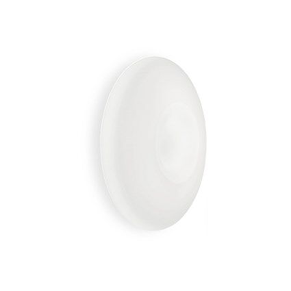 Plafon Glory PL5 D60  Ideal Lux 019765  Klosz wykonany jest z białego trawionego kwasem ręcznie dmuchanego szkła oprawa w kolorze niklu