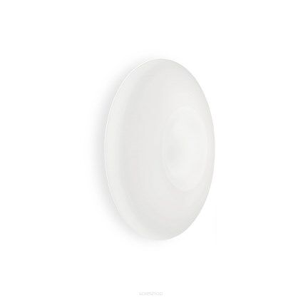 Plafon Glory PL5 D60  Ideal Lux 019765  Klosz wykonany jest z białego trawionego kwasem ręcznie dmuchanego szkła oprawa w kolorze niklu