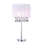 Lampa stołowa Essence MTM9262/3P WH Italux  biały abażur styl pałacowy elegancki kryształki