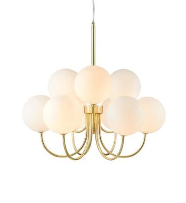 Lampa wisząca BIANCO 107994 Markslojd Eleganckie połączenie złotej podstawy z białymi kloszami