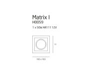 Lampa sufitowa oprawa wpuszczana  Oprawa podtynkowa Matrix H0059 Maxlight biała ar111 - 2