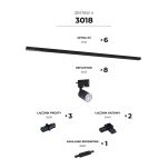 3018 Zestaw 4 szynoprzewody black jednoobwodowy ZUMALINE - 2