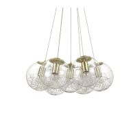 Lampa wisząca Mapa Sat SP7 nikiel 176062, mosiądz 176000 NOWOCZESNY IP20  METAL Ideal Lux LAMPA WEWNĘTRZNA OPRAWA W NOWOCZESNYM STYLU