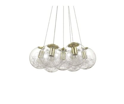 Lampa wisząca Mapa Sat SP7 nikiel 176062, mosiądz 176000 NOWOCZESNY IP20  METAL Ideal Lux LAMPA WEWNĘTRZNA OPRAWA W NOWOCZESNYM STYLU