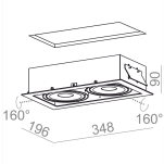 Oprawa wpuszczana Squares 111x2 QRLED Aquaform z ramką 30113 różne kolory wykończenia techniczna regulowana - 2