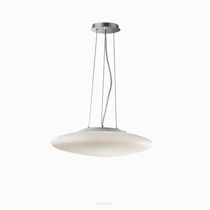 Lampa wisząca Smarties SP3 D40 Ideal Lux  032016  Klosz wykonany jest z matowego dmuchanego szkła metalowa rama w kolorze chromu elipsa