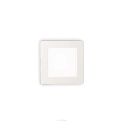 Lampa wpuszczana GROOVE FI1 10W SQUARE IDEAL LUX 123981   ma kolor biały z alumiunim kwadrat