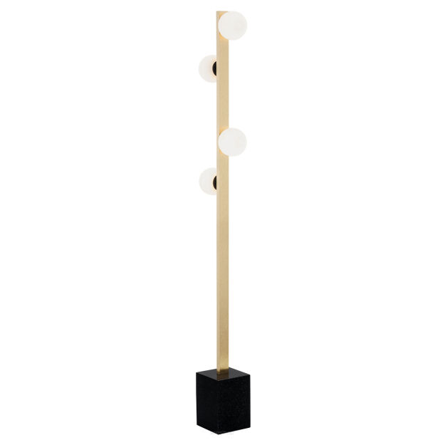 Lampa podłogowa FREEMONT 1738 Argon mosiądz szklane kule 150 cm