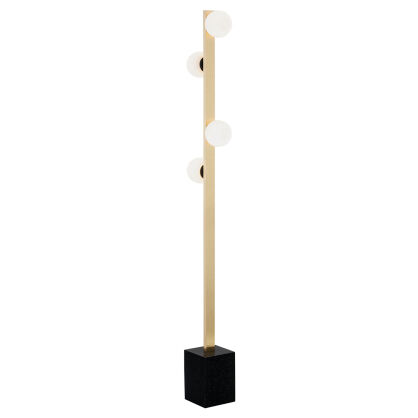 Lampa podłogowa FREEMONT 1738 Argon mosiądz szklane kule 150 cm
