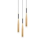 Lampa wisząca CONTE ZUMALINE MD1998A-3GL złoto/czarne smukłe podłużne klosze NOWOCZESNE I MINIMALISTYCZNE - 2