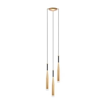 Lampa wisząca CONTE ZUMALINE MD1998A-3GL złoto/czarne smukłe podłużne klosze NOWOCZESNE I MINIMALISTYCZNE