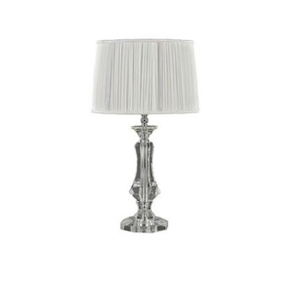 Lampa stołowa KATE-2 TL1 ROUND BIAŁY Ideal Lux  122885 posiada lekki korpus z przezroczystych elementów kryształowych podwójne klosze w wersji okrągłej