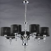 Lampa Wisząca Impress 7 Azzardo 1976-7P BK  z metalu o wykończeniu chromowanym i szklanym abażury w kolorze czarnym