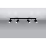 LAMPA SUFITOWA LISTWA SUFITOWA  RING 4L czarny SOLLUX  Lampa Ścienna NOWOCZESNY stal  SL.0332 metalowa lampa  SOLLUX LIGHTING tuby - 5