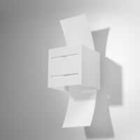 Lampa Ścienna Aluminiowa Kostka Kinkiet LORETO biały SL.0203 Nowoczesna mleczne szkło