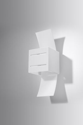 Lampa Ścienna Aluminiowa Kostka Kinkiet LORETO biały SL.0203 Nowoczesna mleczne szkło
